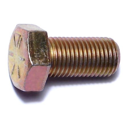 Grade 8, 3/8-24 Hex Head Cap Screw, Zinc & Yellow Plated Steel, 3/4 In L, 50 PK